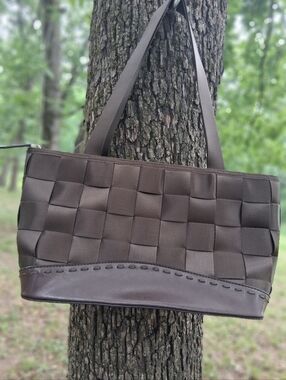 Woven Chocolate Brown Women's Shoulder Tote